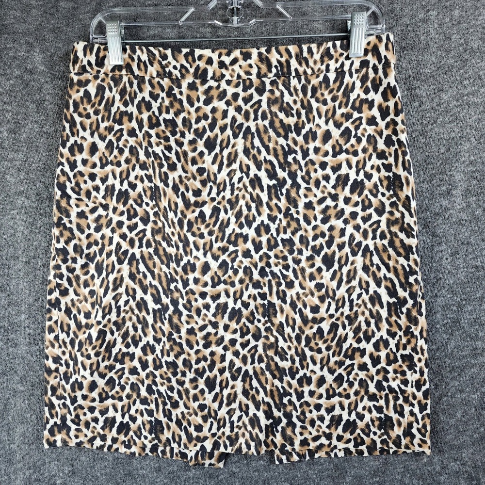 J.Crew Pencil Skirt Womens 8 The Pencil Skirt Leopard Brown Animal Print GOOD